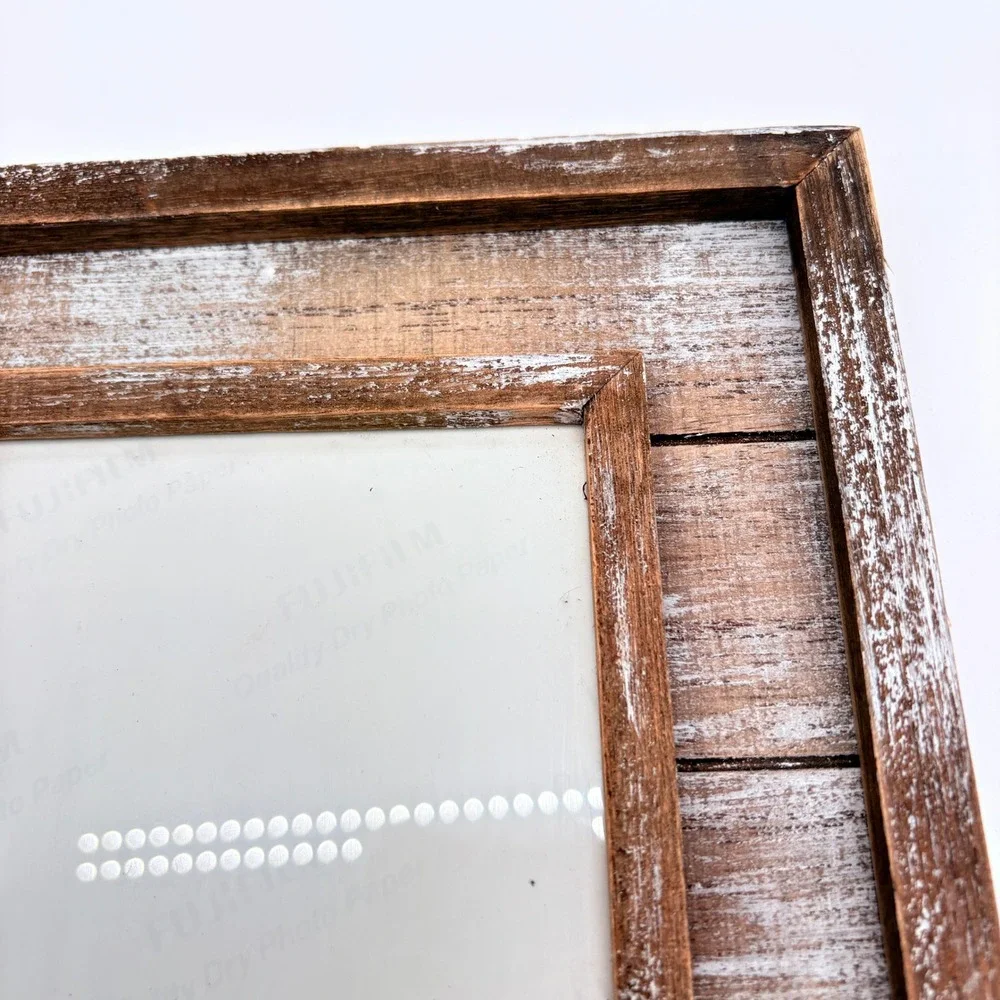 Thomasville 5x7 Rustic Weathered Farmhouse Wood Picture Frame Whitewash Brown
